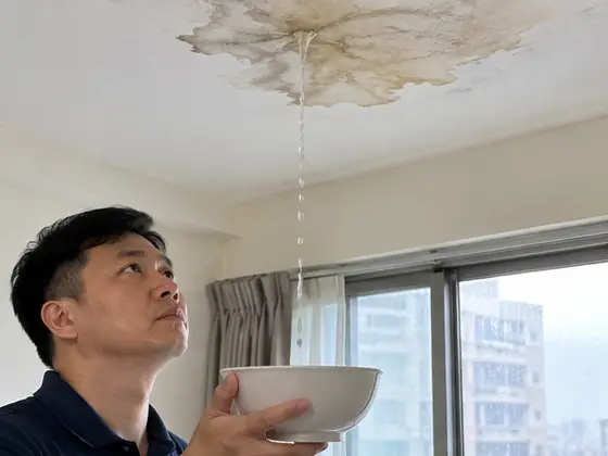 下雨時頂樓天花板滴水